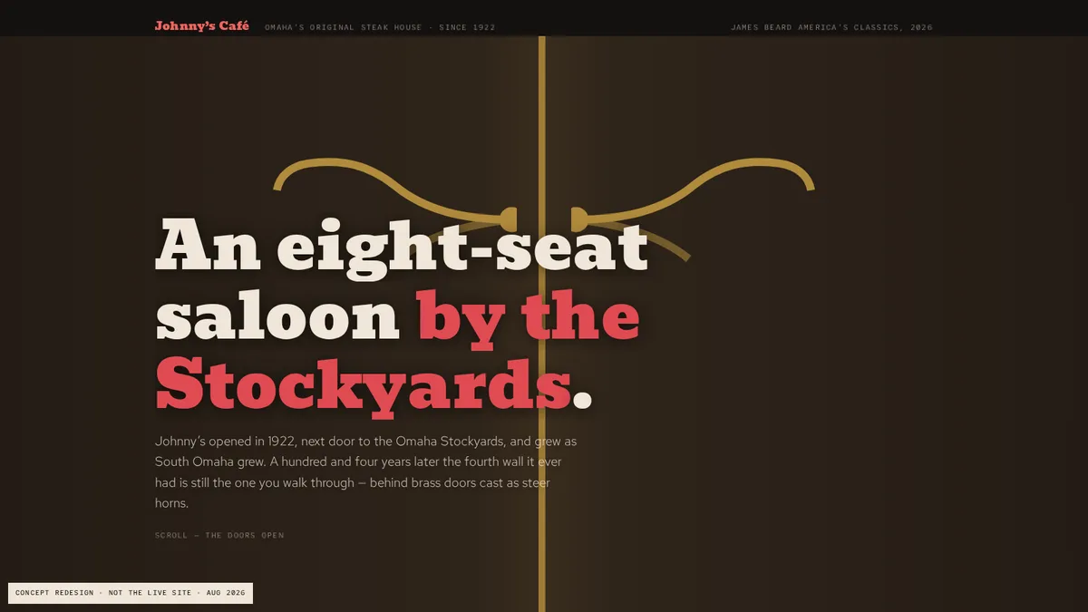 Johnny’s Café — concept redesign by JesseStudio.
