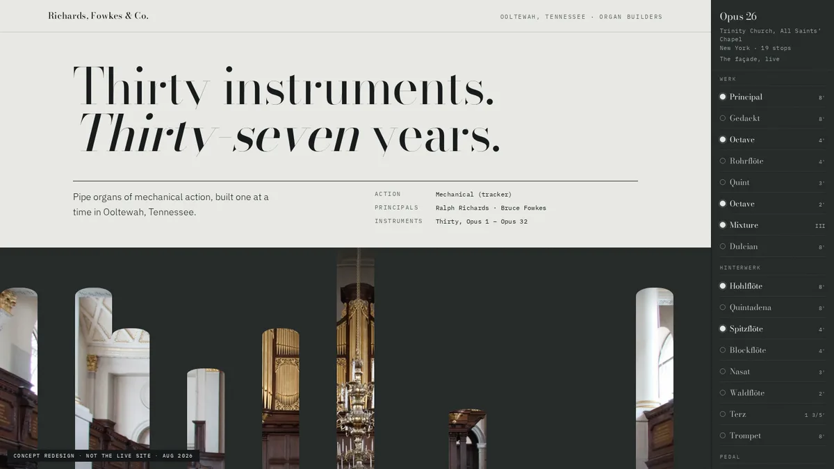 Richards, Fowkes & Co. — concept redesign by JesseStudio.