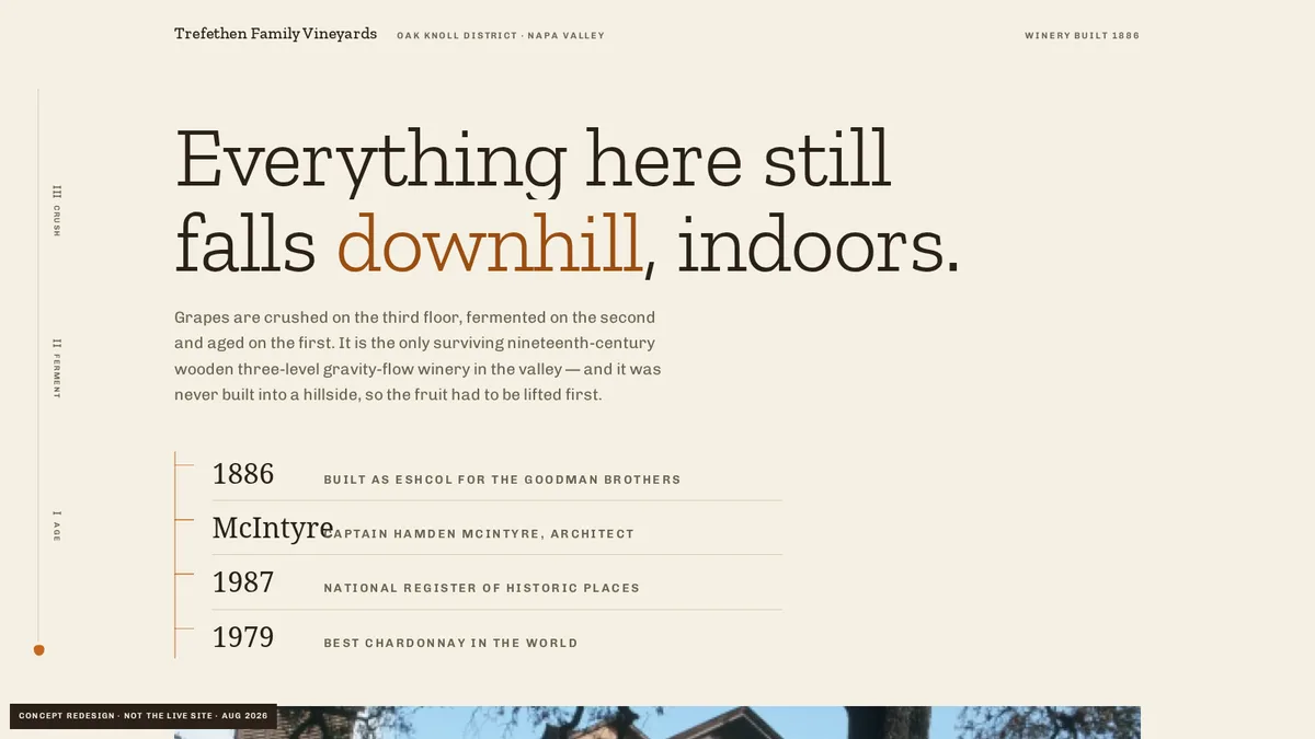 Trefethen Family Vineyards — concept redesign by JesseStudio.